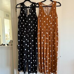 (2) Old Navy Waist-Defined Cropped Wide-Leg Jumpsuit